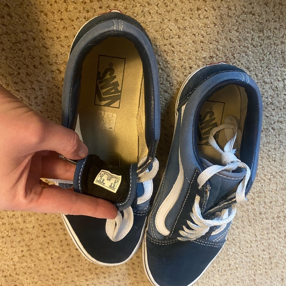 Vans Old Skool Shoe Suede and Canvas  in Navy and White size 8 - Picture 7 of 8